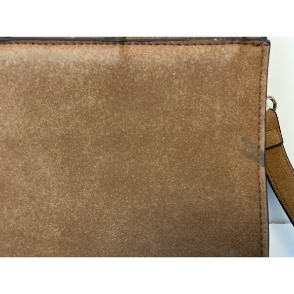 Kiss Me Couture Vegan Leather Small Crossbody Bag Laces Y2K Style Cognac Brown - Picture 4 of 16